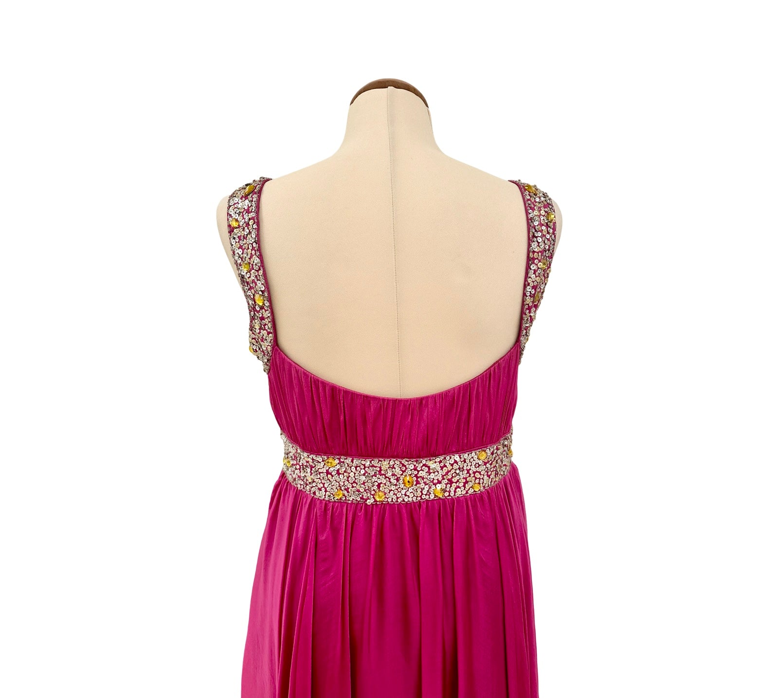 basix black label red dress D6545L - RED Sequin Embellished Tulle Evening Gown